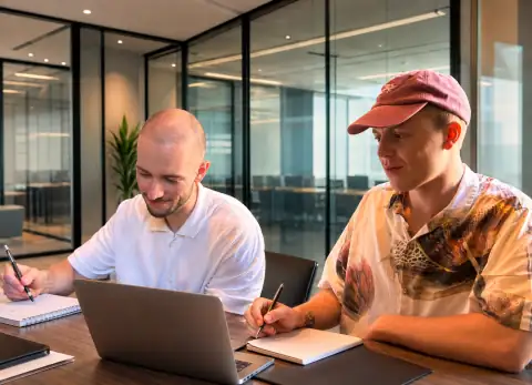 Philipp Parzer und Constantin Luckenbach auf einem bearbeiteten Foto